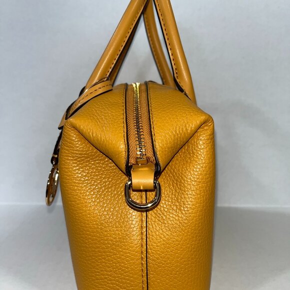 NEW Michael Kors Hyde Small Pebbled Leather Satchel in Golden Rod - Picture 4 of 5